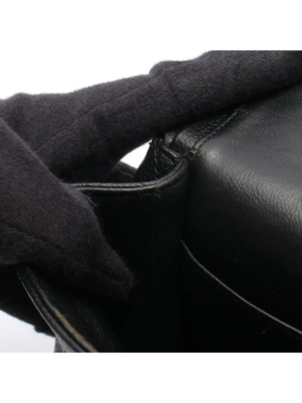 Chanel Shoulder Bag Quilted Double Flap Black Caviar Leather Chain